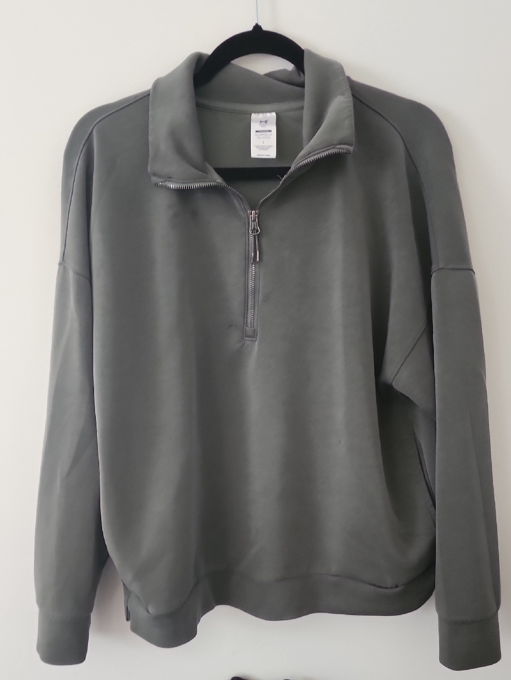 Men's Olive Half-Zip Pullover Sweater